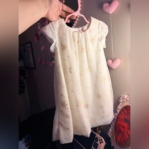 Cat & Jack Cream Dress with Gold Star Print